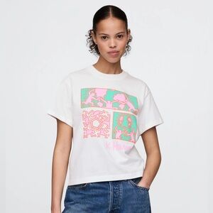 GAP x Keith Haring Art Girl Streetwear Y2K Indie Style Wearable Art Minimalist